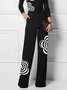 Mode Pantalons Femmes Floral Printemps / Automne Urbain Aucune élasticité Quotidien Pantalon droit Long Droit Régulier