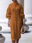 Robes Pulls Femmes Plain Automne Urbain Poids lourd Coupe Régulière Manches Longues Col Roulé Droit Non