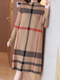 Robes Pulls Femmes Plaid Automne Urbain Acrylique Naturel Poids lourd Quotidien Manches Longues Non