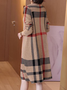 Robes Pulls Femmes Plaid Automne Urbain Acrylique Naturel Poids lourd Quotidien Manches Longues Non