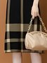 Robes Pulls Plaid Automne Urbain Acrylique Naturel Poids lourd Aucune élasticité Manches Longues Droit pour Femmes