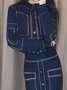 Cardigans Bloc de Couleur Printemps / Automne Urbain Col Montant Coupe Régulière Manches Longues Régulier Droit Régulier pour Femmes