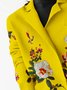 Cardigans Floral Printemps / Automne Urbain Polyester Aucune élasticité Quotidien Coupe Régulière Manches Longues Droit pour Femmes