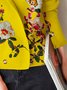 Cardigans Floral Printemps / Automne Urbain Polyester Aucune élasticité Quotidien Coupe Régulière Manches Longues Droit pour Femmes