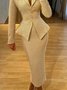 Jupes Plain Printemps / Automne Élégant Taille Haute Aucune élasticité Quotidien Coupe Régulière Fente S-Ligne pour Femmes