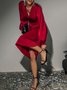 Robes Femmes Plain Printemps / Automne Élégant Taille Haute Micro-élasticité Fête S-Ligne Régulier Non