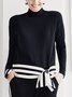 Chemises Femmes Rayé Printemps / Automne Urbain Micro-élasticité Quotidien Coupe Régulière Col Roulé Régulier Droit