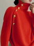 Pulls Plain Hiver Urbain Acrylique Quotidien Ample Manches Longues Col Roulé Régulier pour Femmes