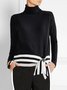 Chemises Femmes Rayé Printemps / Automne Urbain Micro-élasticité Quotidien Coupe Régulière Col Roulé Régulier Droit