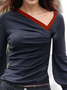 Chemises Femmes Bloc de Couleur Printemps / Automne Urbain Polyester Quotidien Coupe Régulière Manches Longues Régulier Droit