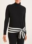 Chemises Femmes Rayé Printemps / Automne Urbain Micro-élasticité Quotidien Coupe Régulière Col Roulé Régulier Droit