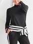 Chemises Femmes Rayé Printemps / Automne Urbain Micro-élasticité Quotidien Coupe Régulière Col Roulé Régulier Droit