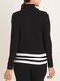 Chemises Femmes Rayé Printemps / Automne Urbain Micro-élasticité Quotidien Coupe Régulière Col Roulé Régulier Droit