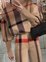 Sweat-shirts Femmes Printemps / Automne Plaid Urbain Polyester Quotidien Ample Droit Régulier Demi col roulé