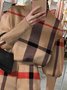 Sweat-shirts Femmes Printemps / Automne Plaid Urbain Polyester Quotidien Ample Droit Régulier Demi col roulé