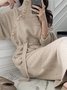 Robes Plain Hiver Élégant Naturel Poids lourd Micro-Élasticité Quotidien Ample Col Roulé pour Femmes