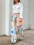 Mode Pantalons Plain Printemps / Automne Urbain Naturel Quotidien Pantalon droit Droit Régulier Poche Couture pour Femmes