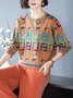 Chemisiers1 Décontracté Printemps / Automne Imprimé de Lettre Motif Acrylique Quotidien Ample Manches Longues Régulier Élasticité moyenne pour Femmes