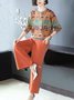 Pantalons Décontracté Bloc de Couleur Printemps / Automne Acrylique Naturel Quotidien Pantalon à la cheville Droit Élasticité moyenne pour Femmes