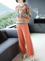 Pantalons Décontracté Bloc de Couleur Printemps / Automne Acrylique Naturel Quotidien Pantalon à la cheville Droit Élasticité moyenne pour Femmes