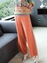 Pantalons Décontracté Bloc de Couleur Printemps / Automne Acrylique Naturel Quotidien Pantalon à la cheville Droit Élasticité moyenne pour Femmes