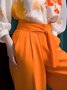 Mode Pantalons Femmes Plain Printemps / Automne Urbain Polyester Taille Haute Micro-élasticité Coupe Régulière Pantalon droit Régulier