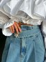 Jeans Femmes Plain Printemps / Automne Urbain Aucune élasticité Quotidien Pantalon à la cheville Toile de Jean Pantalon à bandes à la cheville Régulier