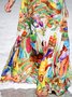 Robes Femmes Abstrait Printemps / Automne Urbain Polyester Naturel Ample Maxi Col Châle Droit