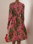 Robes Femmes Floral Printemps / Automne Urbain Zip Naturel Aucune élasticité Coupe Régulière Ligne X Non