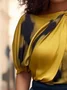 Chemises Femmes Abstrait Été Urbain Polyester Aucune élasticité Quotidien Demi Manche Droit Régulier