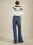 Jeans Femmes Plain Printemps / Automne Urbain Coton Aucune élasticité Taille Moyenne Pantalons à Jambe Large Long Régulier