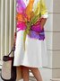Robes Femmes Décontracté Floral Printemps / Automne Polyester Aucune élasticité Ample Manches Longues Poche Couture Non
