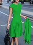 Robes Femmes Plain Été Élégant Micro-élasticité Quotidien Styles