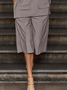 Shorts Femmes Plain Été Élégant Naturel Aucune élasticité Quotidien Pantalon droit Shorts Droit