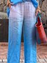 Pantalons Décontracté Ombre Printemps / Automne Coton Léger Ample Pantalon droit Long Droit pour Femmes