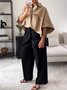 Blouses Plain Été Urbain Micro-élasticité Ample Demi Manche Régulier Droit Régulier pour Femmes