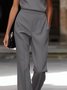 Pantalons Femmes Plain Printemps / Automne Urbain Aucune élasticité Faire la navette Taille Moyenne Pantalon à la cheville Pantalon droit Droit