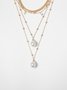 Collier Plain Toutes Les Saisons Élégant Quotidien Perle Métal Ensembles de couches pour Femmes