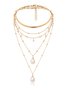 Collier Plain Toutes Les Saisons Élégant Quotidien Perle Métal Ensembles de couches pour Femmes