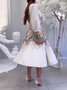 Robes Femmes Floral Été Élégant Polyester Ceinture Aucune élasticité Mariage Coupe Régulière Régulier