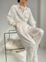 Pantalons Plain Printemps / Automne Urbain Polyester Aucune élasticité Quotidien Long Droit Régulier pour Femmes
