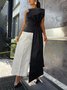 Combinaisons Bloc de Couleur Été Élégant Polyester Sans Bretelles Mariage Pantalon à la cheville Ligne X Régulier pour Femmes