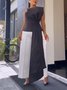 Combinaisons Bloc de Couleur Été Élégant Polyester Sans Bretelles Mariage Pantalon à la cheville Ligne X Régulier pour Femmes