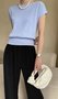 T-shirts Décontracté Plain Été Micro-élasticité Quotidien Ample Manches Courtes Col Rond Droit pour Femmes