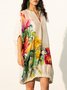 Robes Femmes Floral Été Vacances Col V Naturel Micro-élasticité Mini Régulier Non