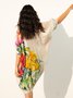 Robes Femmes Floral Été Vacances Col V Naturel Micro-élasticité Mini Régulier Non