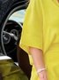 Blouses Femmes Décontracté Plain Été Quotidien Coton Et Lin Régulier Droit Régulier Col de Chemise