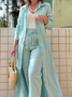 Chemises Femmes Plain Printemps / Automne Urbain Polyester Aucune élasticité Ample Manches Longues Droit Col de Chemise