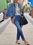 Jeans Décontracté Plain Printemps / Automne Micro-élasticité Coupe Régulière Pantalon coupe slim Droit Régulier Poche Couture pour Femmes