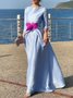 Robes Plain Printemps / Automne Élégant Satin Micro-élasticité Coupe Régulière Maxi Ligne X Non pour Femmes